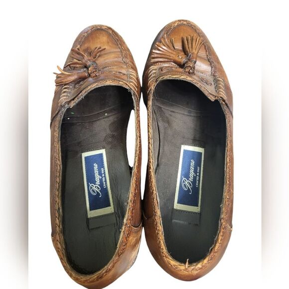Cole Haan Bragano Brown Leather Tassle Mens Loafers Italy 9 - Picture 2 of 10